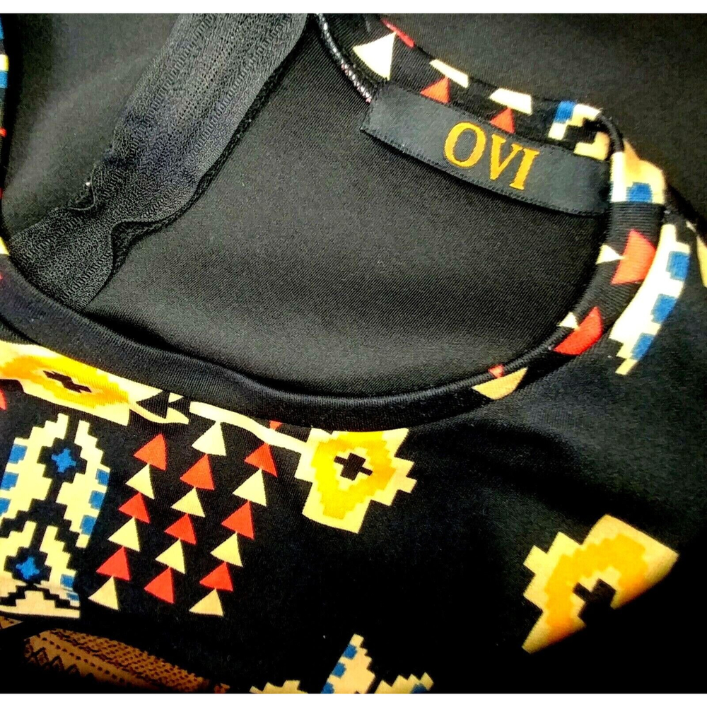 Dress Black Multicolor Aztec Graphic Tribal - Picture 3 of 5